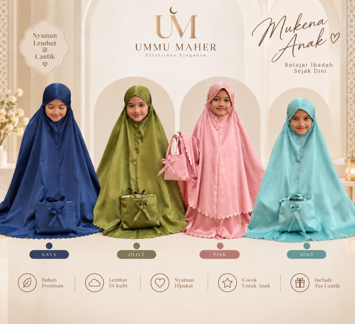 PO Mukena Anak Credenza Silk Premum By Ummu Maher