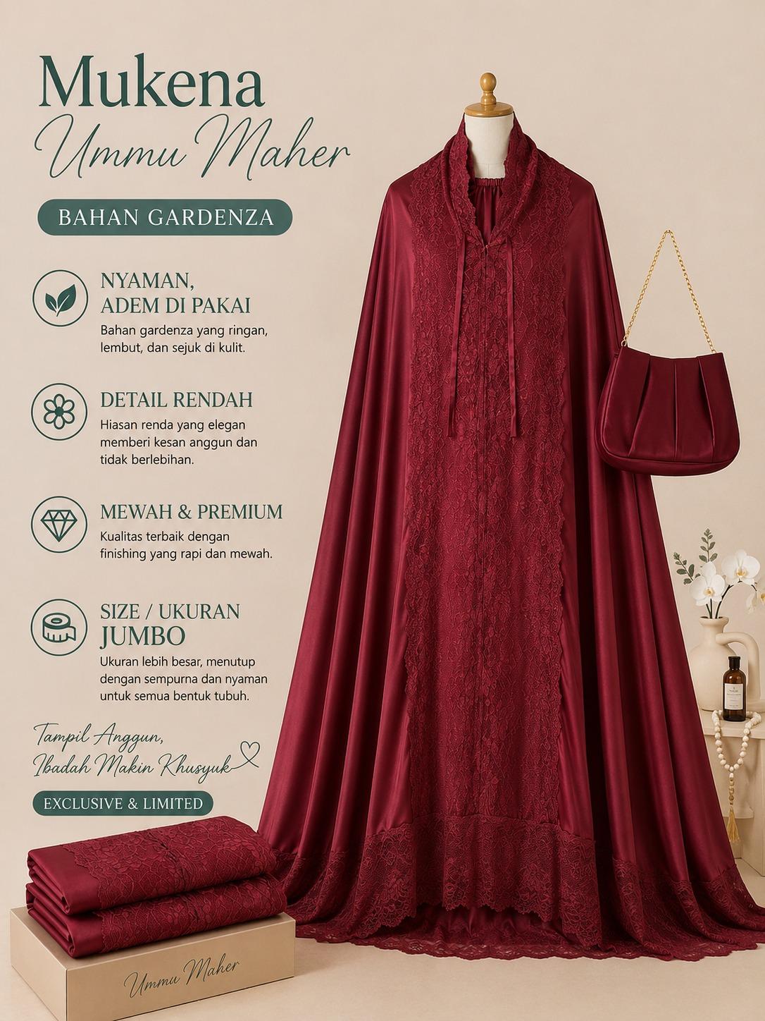MUKENA PRINCES CARDENZA SILK PREMIUM BY UMMU MAHER