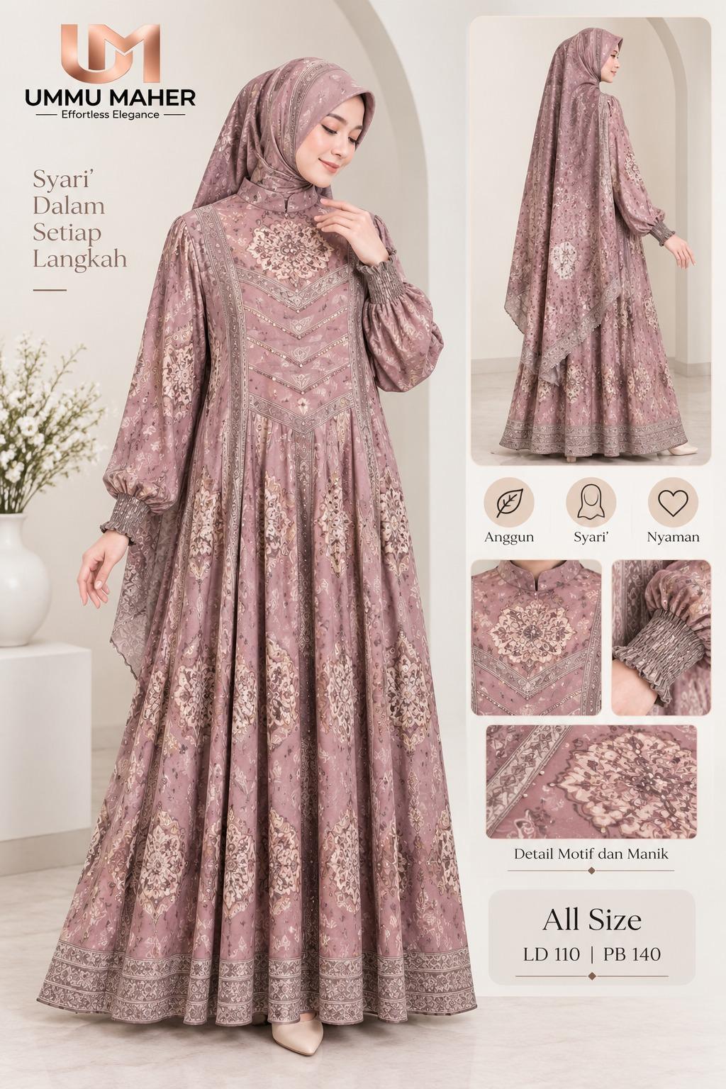 [KASMIR SERIES ANJELI ] SPESIAL SYAR'I TUM LUXURY KASMIR UMMU MAHER